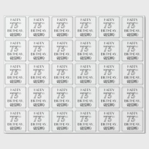 Papier Cadeau HAPPY 73E ANNIVERSAIRE ; Style Art Déco ; Nom pers