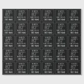 Papier Cadeau HAPPY 87E ANNIVERSAIRE ; Style Art Déco avec/ Nom (Plat)