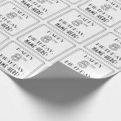 Papier Cadeau HAPPY 8E ANNIVERSAIRE ; Style Art Déco ; Nom perso (Coin)