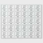 Papier Cadeau HAPPY 92E ANNIVERSAIRE ; Style Art Déco ; Nom pers (Plat)