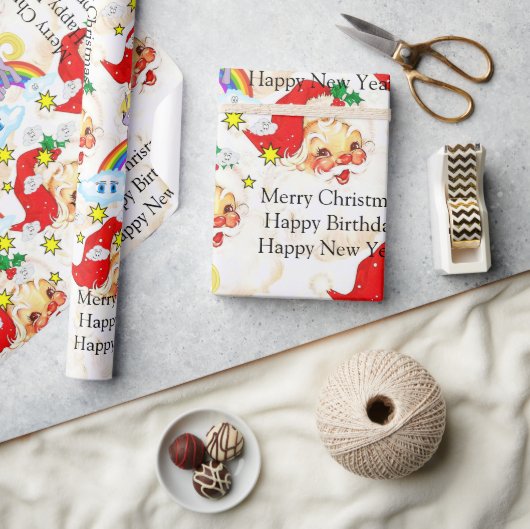 Papier Cadeau Happy Birthday Christmas Unicorn Wrapping Paper (Artisanat)