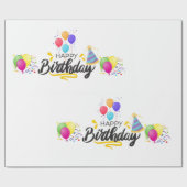 Papier Cadeau Happy Birthday Design Article-02 (Plat)