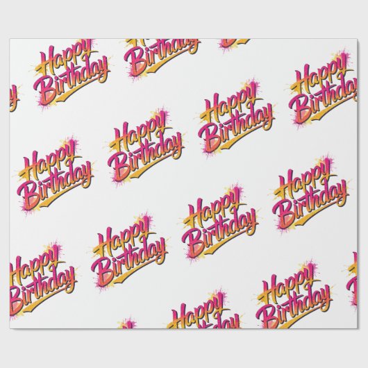 Papier Cadeau Happy Birthday Wrapping Paper (Plat)