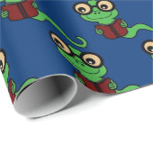 Papier Cadeau Happy Bookworm Turquoise (Coin rond)