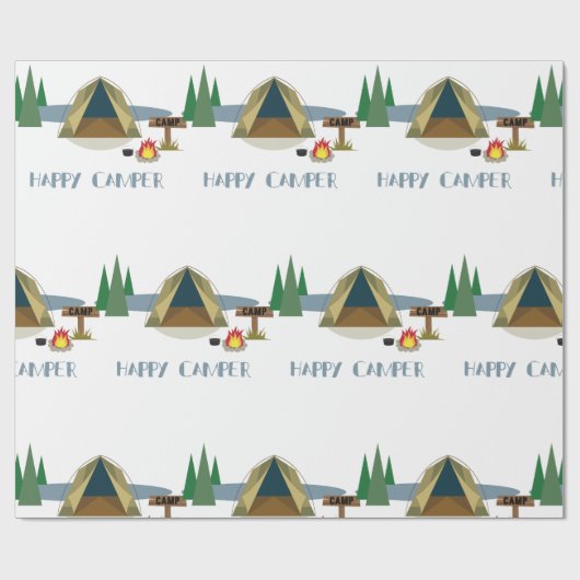 Papier Cadeau Happy Camper (Plat)