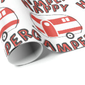 Papier Cadeau Happy Camper (Coin rond)