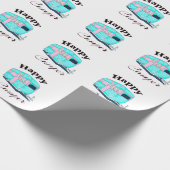Papier Cadeau Happy Camper Trailer Camping (Coin)