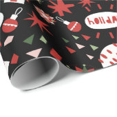 Papier Cadeau Happy Christmas X-mas Gift wrap (Coin rond)