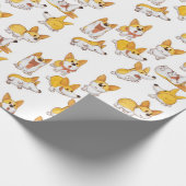 Papier Cadeau Happy Corgi Wrapping Papier (Coin)