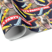 Papier Cadeau Happy Dog Party Blowers (Coin rond)