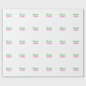 Papier Cadeau Happy easter boho vert rose enfants ajouter nom ti (Plat)