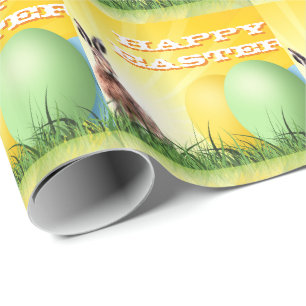 Papier Cadeau HAPPY EASTER - Lapin & Oeufs