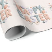 Papier Cadeau Happy Easter Pastel Wrapping Paper (Coin rond)