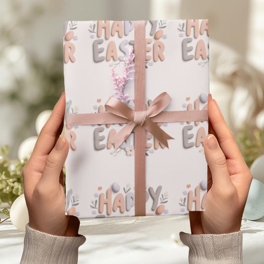 Papier Cadeau Happy Easter Pastel Wrapping Paper