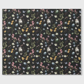 Papier Cadeau Happy Easteron noir papier d'enveloppement (Plat)