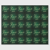 Papier Cadeau Happy Eid Mubarak Green Elegant wrapping Paper (Plat)
