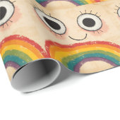 PAPIER CADEAU HAPPY FACE RAINBOW (Coin rond)