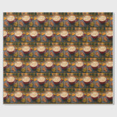 Papier Cadeau Happy Fall Latte In Red Mug With Automne Leaves (Plat)