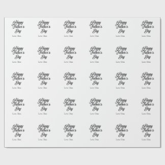 Papier Cadeau Happy father's day gray name love best Daddy ever 
