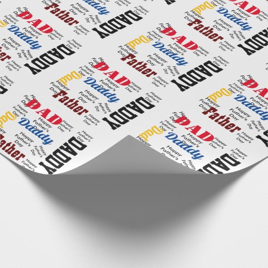 Papier Cadeau Happy Fête des pères Custom Text Greeting (Coin)