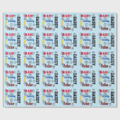 Papier Cadeau Happy Fête des pères Custom Text Greeting (Plat)