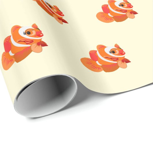 Papier Cadeau Happy Goldfish Wrapping (Coin rond)