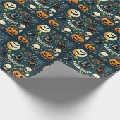 Papier Cadeau Happy Halloween amusant et Éffrayant (Coin)