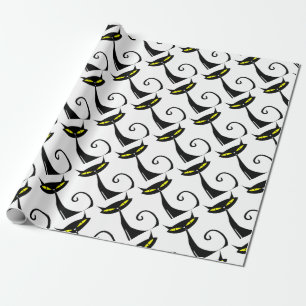 Papier Cadeau Happy Halloween Chat noir