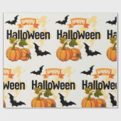 Papier Cadeau Happy Halloween design (Plat)