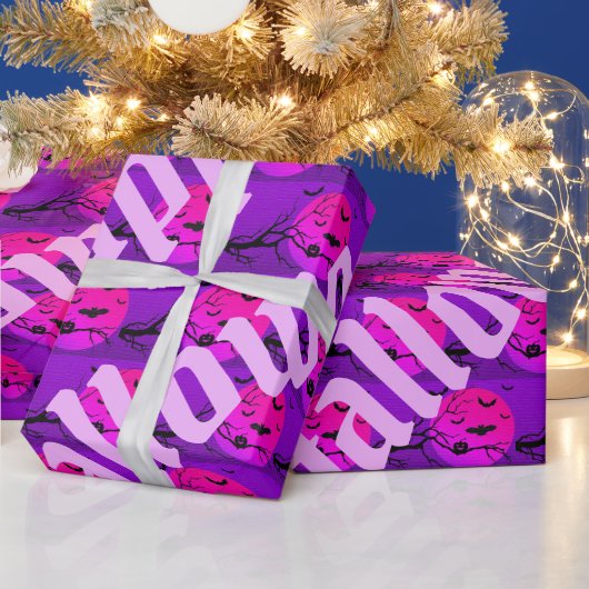 Papier Cadeau Happy Halloween Éffrayant temps (Vacances)