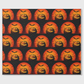 Papier Cadeau Happy Halloween Éffrayant temps (Plat)