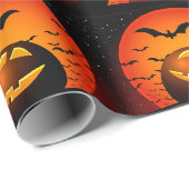 Papier Cadeau Happy Halloween Éffrayant temps (Coin rond)