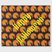 Papier Cadeau Happy Halloween Éffrayant temps (Plat)