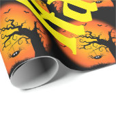 Papier Cadeau Happy Halloween Éffrayant temps (Coin rond)