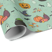 Papier Cadeau Happy Halloween II papier enveloppant (Coin rond)