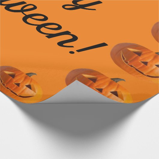 Papier Cadeau Happy Halloween Jack-O-Lanterns Wrapping Papier (Coin)