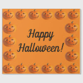 Papier Cadeau Happy Halloween Jack-O-Lanterns Wrapping Papier (Plat)