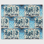 Papier Cadeau Happy Halloween Skeletons : Dance Party Cravate-Dy (Plat)