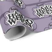 Papier Cadeau Happy halloween violet design (Coin rond)