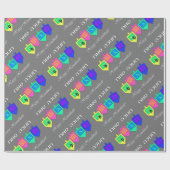 Papier Cadeau Happy Hannukah Anglais Hébreu (Plat)