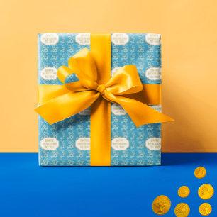Papier Cadeau Happy Hannukah Etoile contemporaine de David