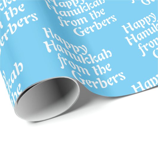 Papier Cadeau Happy Hanoukka Custom Name (Coin rond)