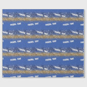 Papier Cadeau Happy Hanoukka Mazel Tov Blue Gold Sparkle (Plat)