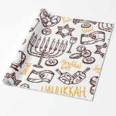 Papier Cadeau Happy Hanoukka Wrapper paper (Déroulé)