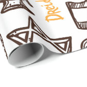 Papier Cadeau Happy Hanoukka Wrapper paper (Coin rond)