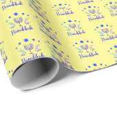 Papier Cadeau Happy Hanoukka Wrapper Paper (Coin rond)