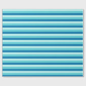Papier Cadeau Happy Hanukkah | Blue and Teal Striped (Plat)