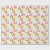 Papier Cadeau Happy Hanukkah Pattern - Cute Donuts (Plat)