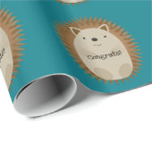 Papier Cadeau Happy Hedgehog (Coin rond)