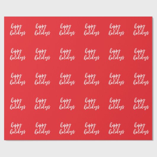 Papier Cadeau Happy Holidays Christmas New Year Season Message (Plat)